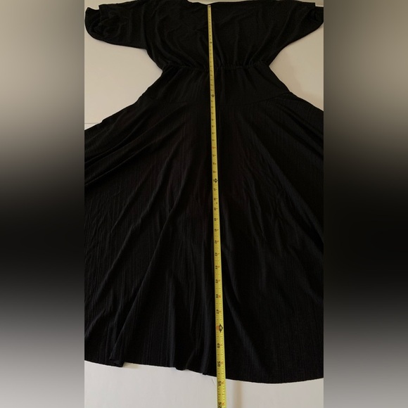 Free People FP Beach Black Kauai Midi Wrap Front Dress Size Small Slouchy - Picture 9 of 9